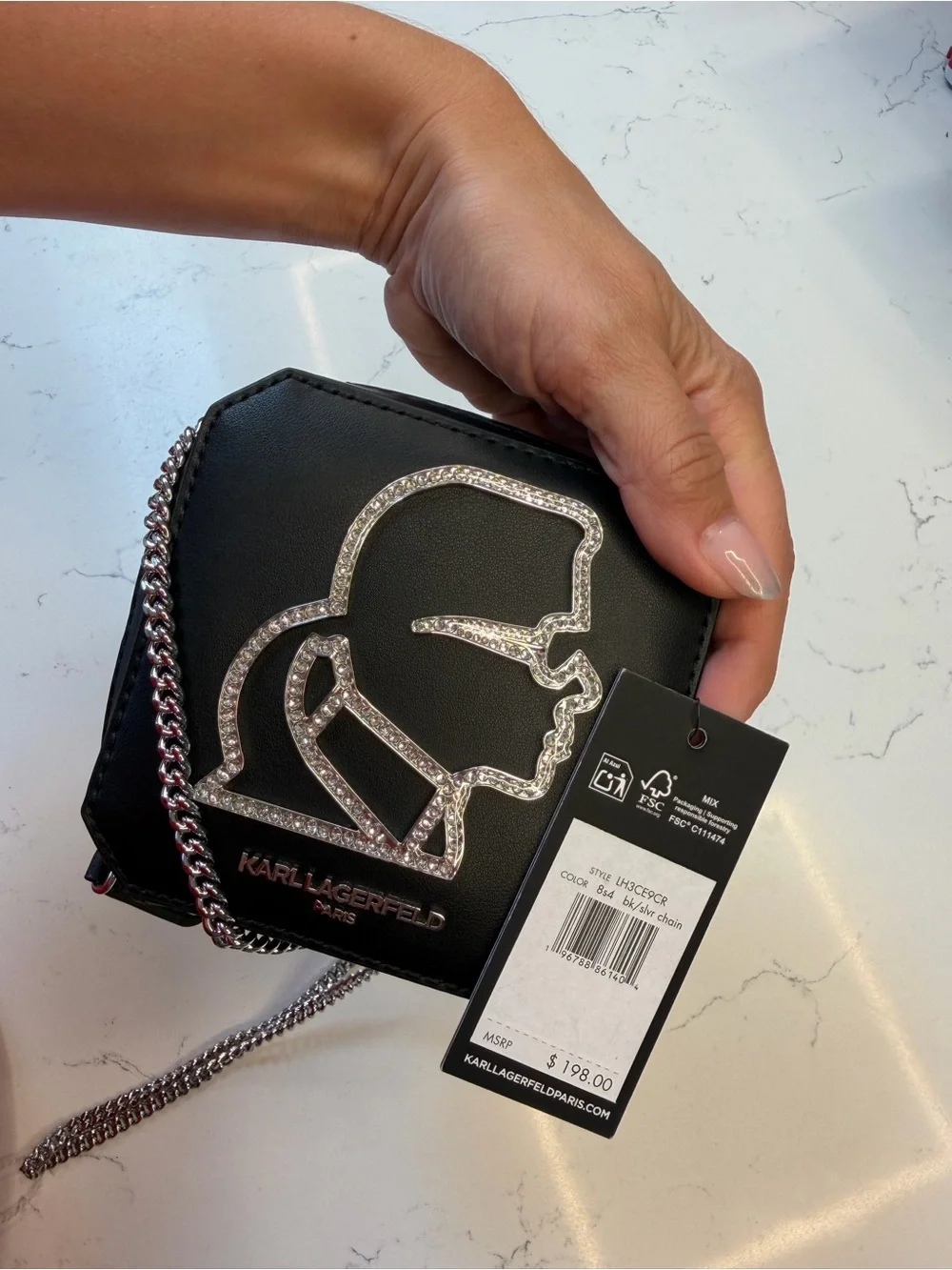 Karl Lagerfeld Black Mini Ilon Crossbody Bag